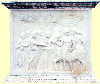 Detail of the altar dedicated to the genius of Augustus at Pompeii